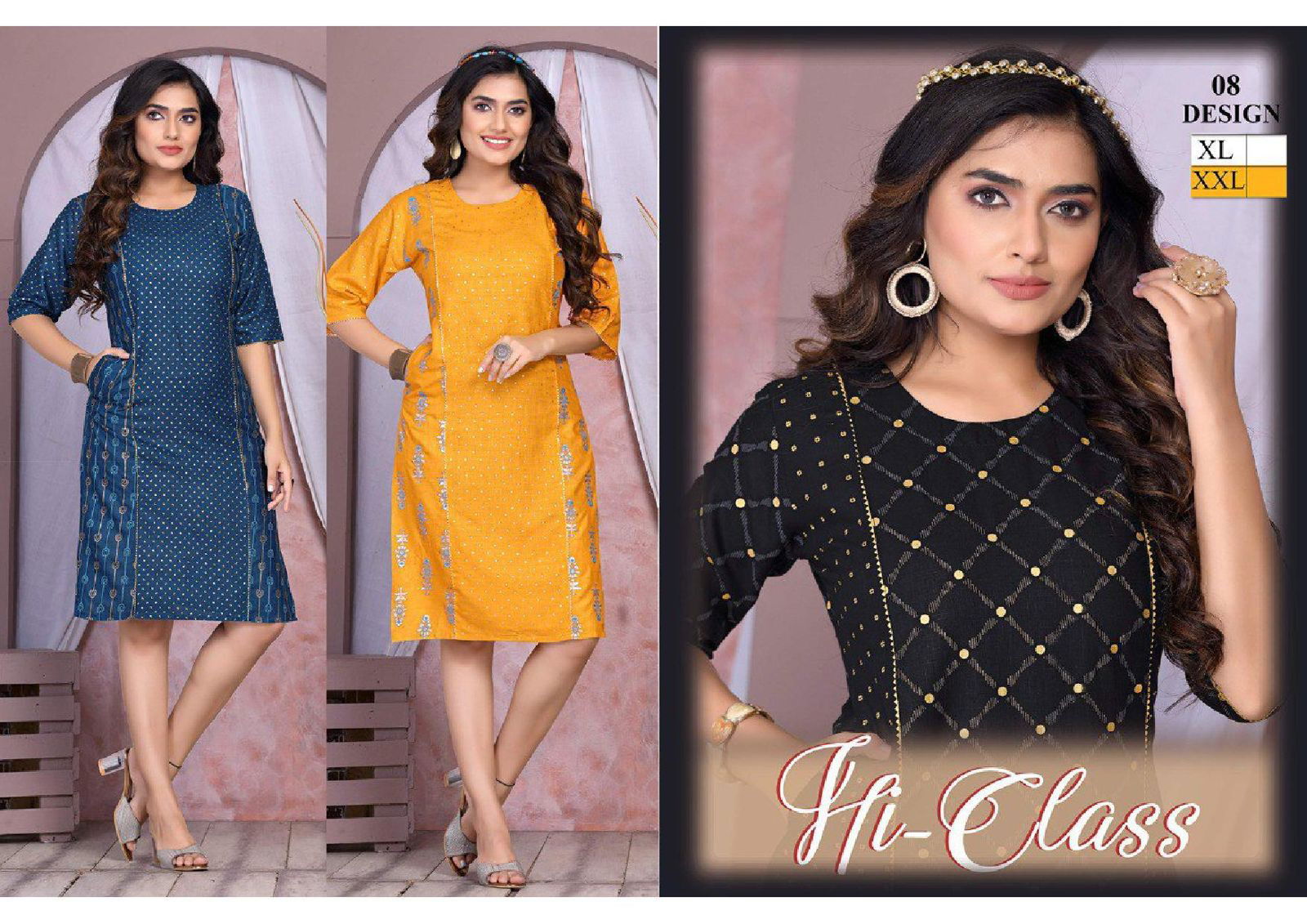 Golden Hi Class Wholesale Kurti Heavy Rayon With Foil Print Collection 